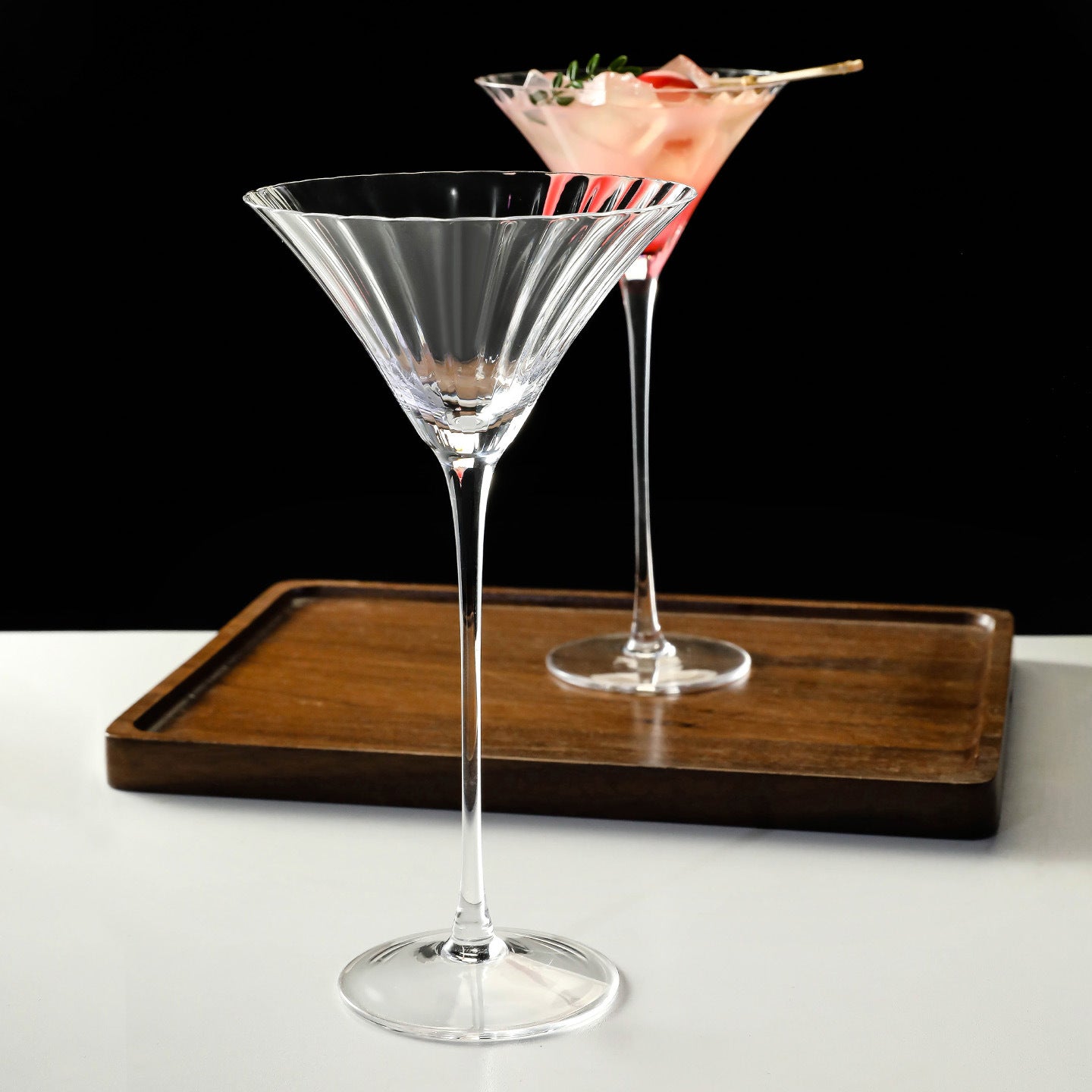 7.8 fl oz Clear Martini Cocktail Glass, Flared Bowl