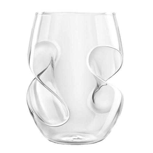 17.4 fl oz Clear Wavy Glass Tumbler, 4.72 in Tall
