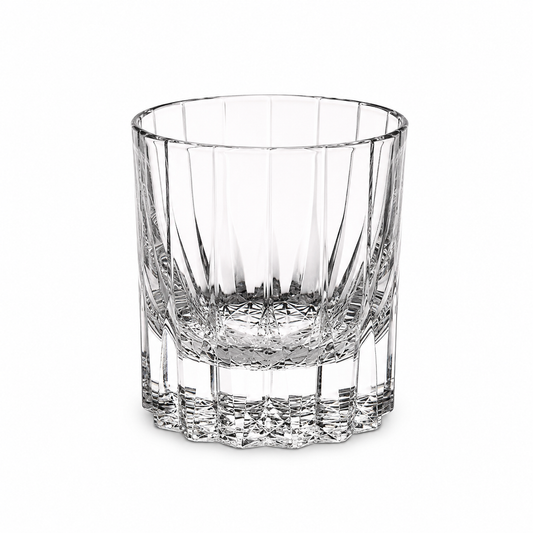 6.8 fl oz Clear Cut Glass Whiskey Tumbler, Heavy